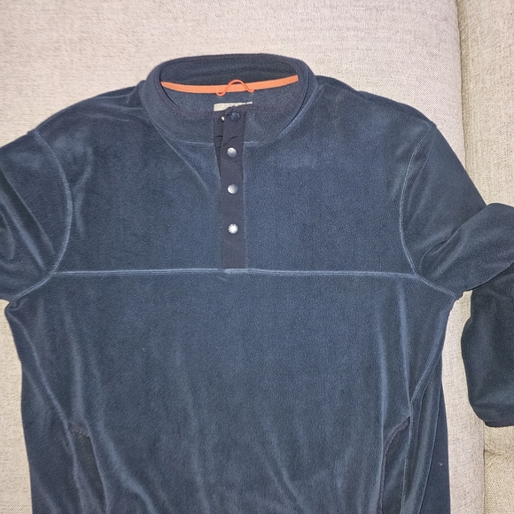 Men's Fleece Button-Up Sweatshirts - Red, Blue, Green - Picture 2 of 4